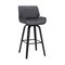 Armen Living Tyler 26" Counter Height Swivel Gray Faux Leather and Black Wood Bar Stool LCTYBAGRBL26 - alternate 1
